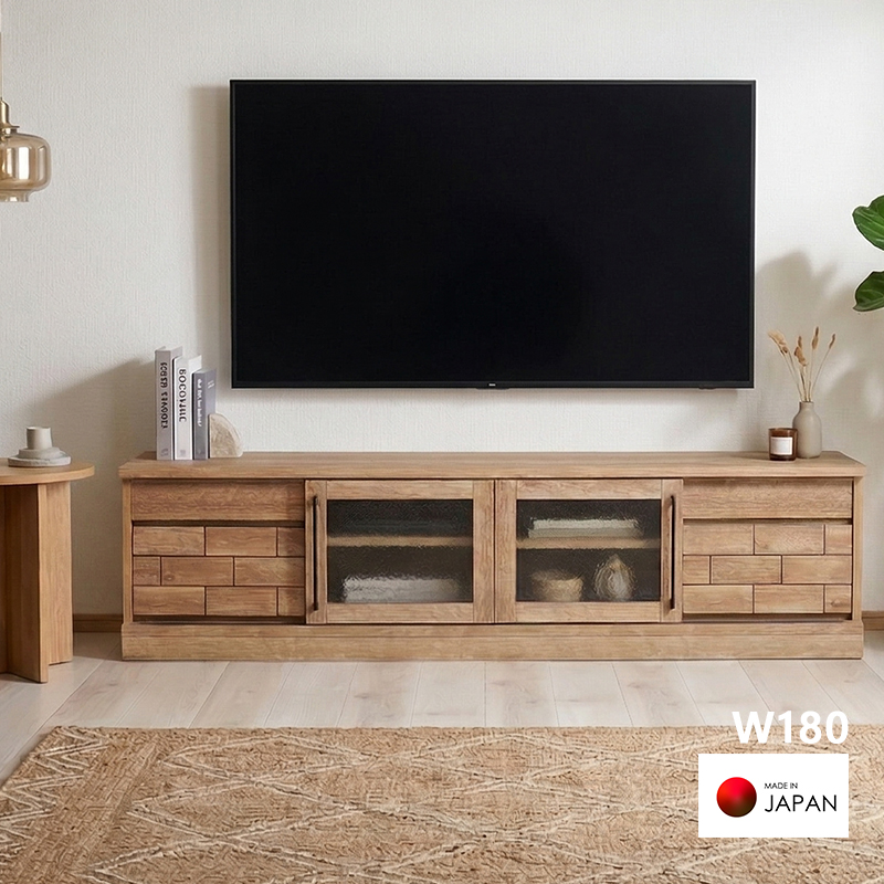 ★ジモティ割あり★デザインTVローボード　大川/東馬家具　WH　高さ(H)44× 幅(W)180× 奥行(D)42【joh 3246】 ローボード 180cm 完成品 国産 大川家具 テレビ台 テレビボード TV